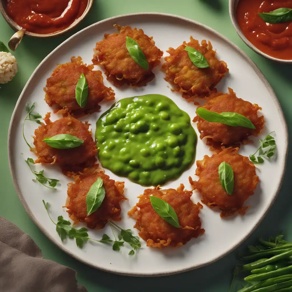 Pea Fritters with Sauce