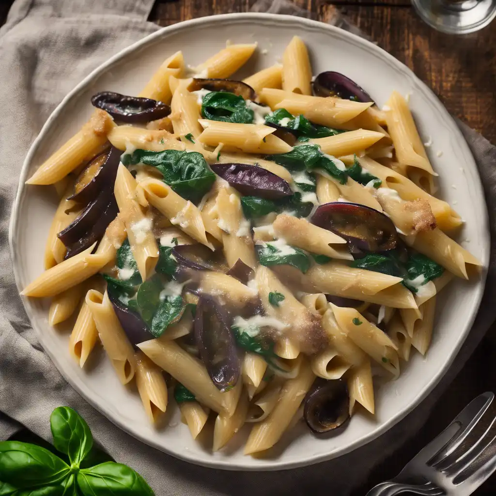 Penne with Eggplant and Spinach