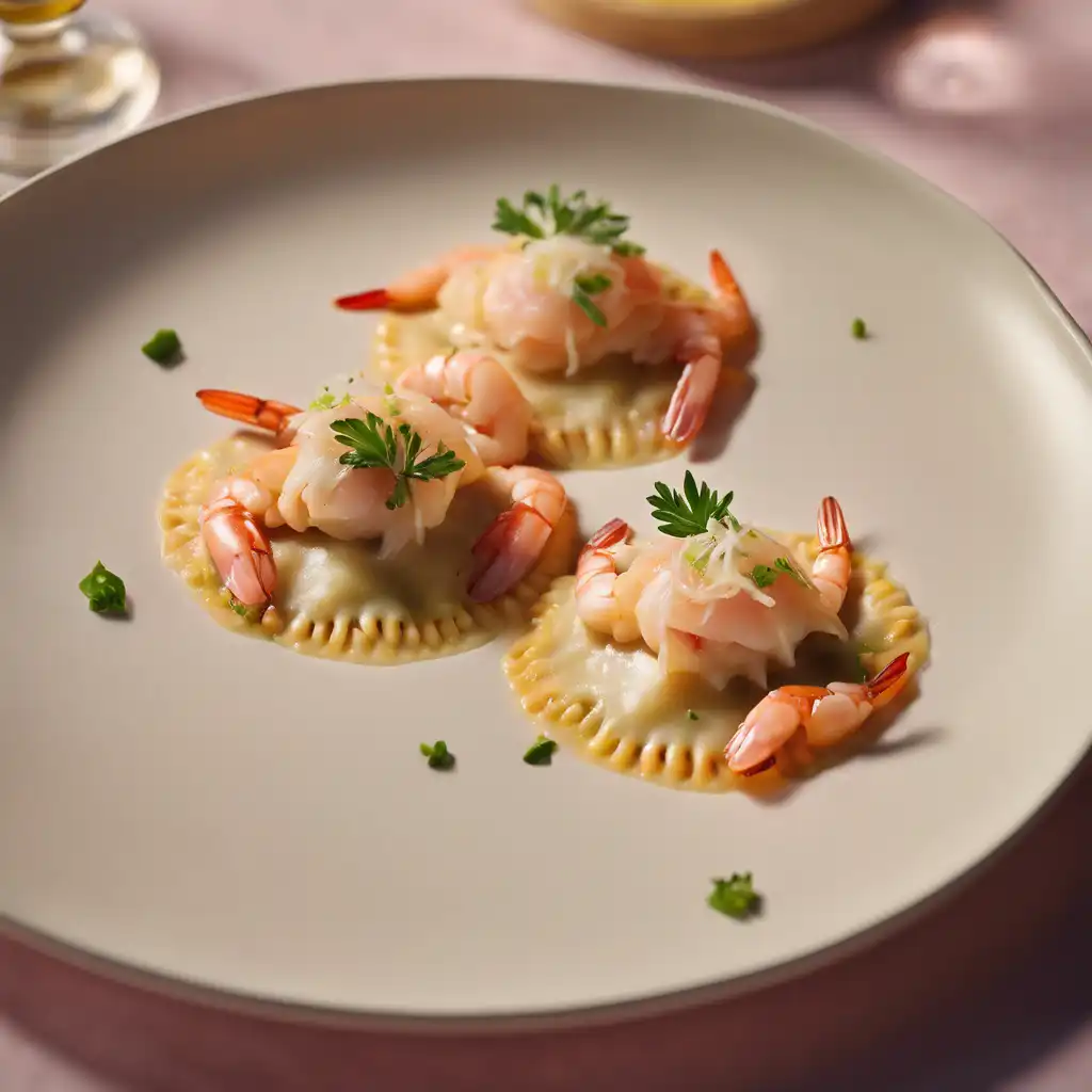 Open-Shell Shrimp Ravioli