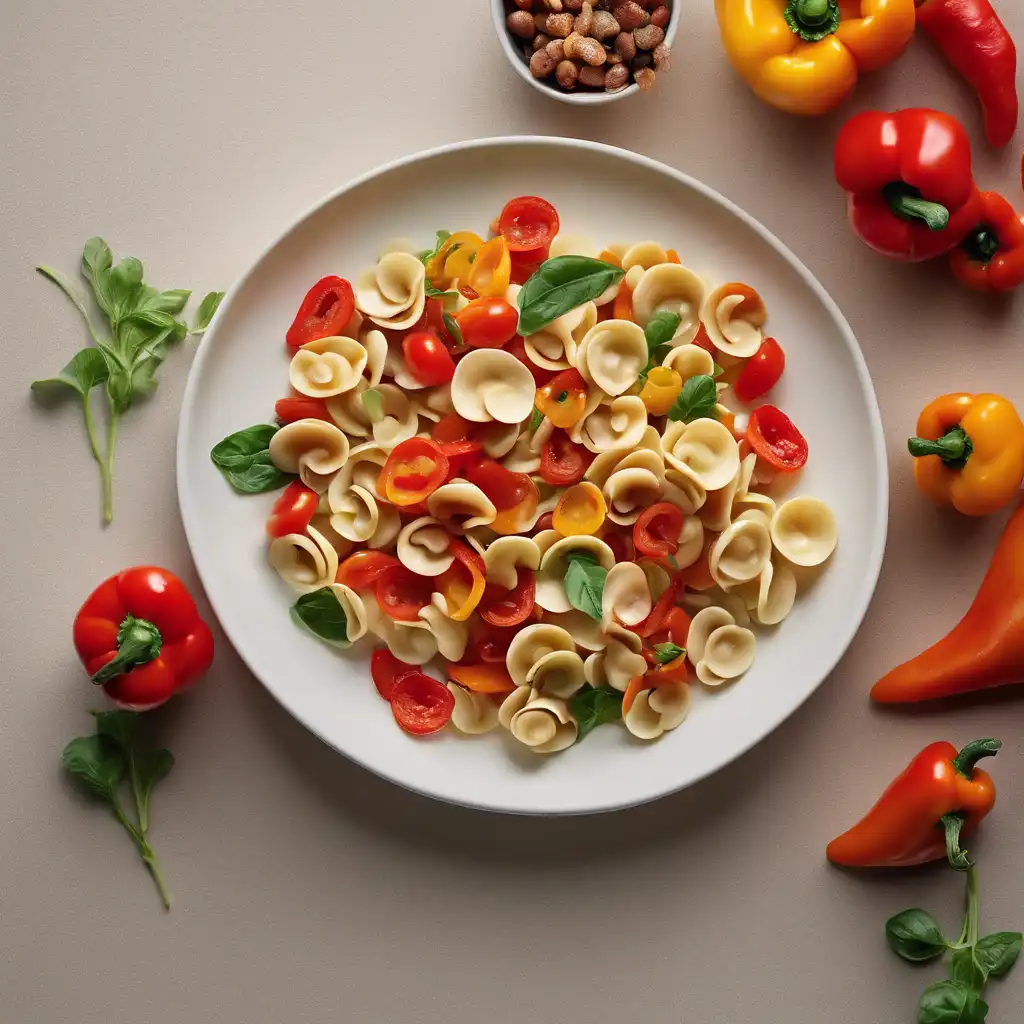 Orecchiette and Red Bell Pepper Salad