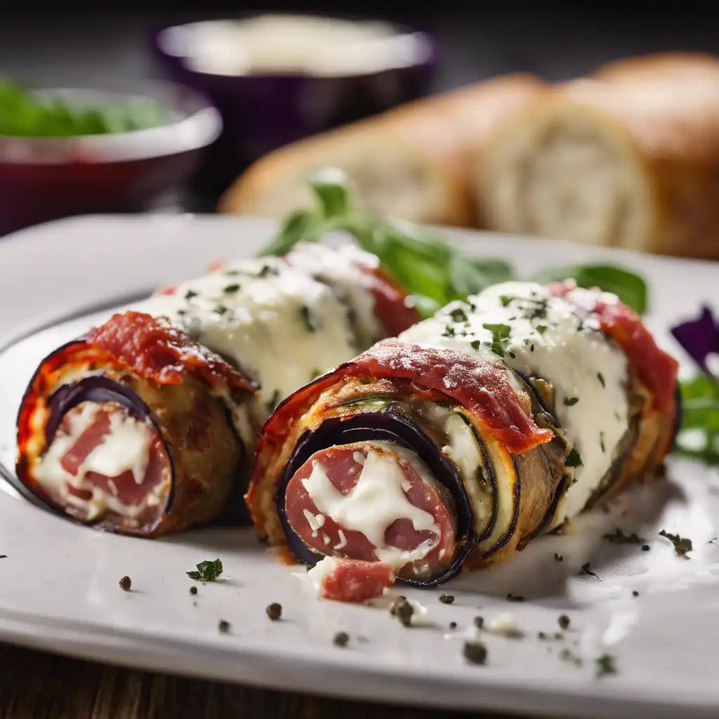 Eggplant Rollatini with Salami