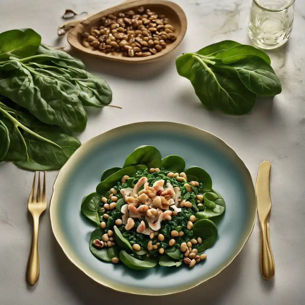 Spinach and Walnut Salad with Crab