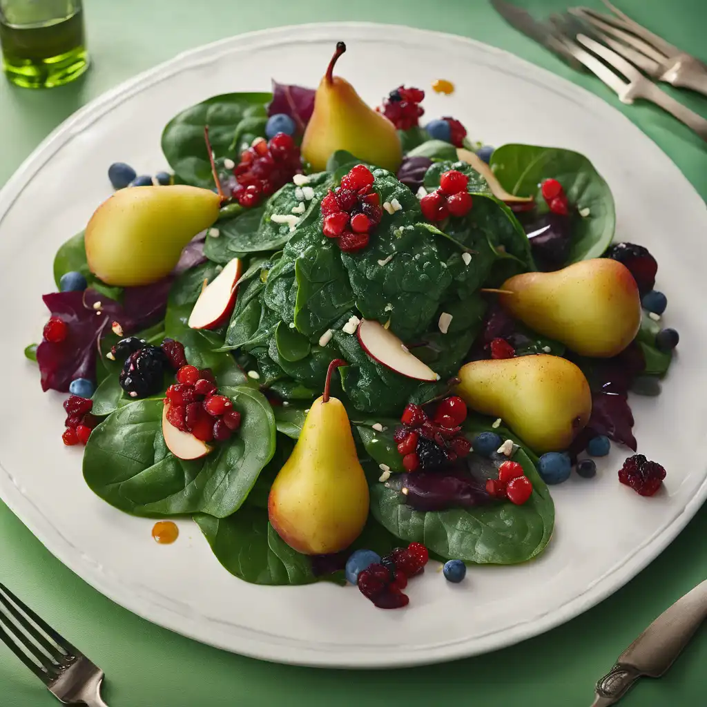 Spinach Salad with Stuffed Pears