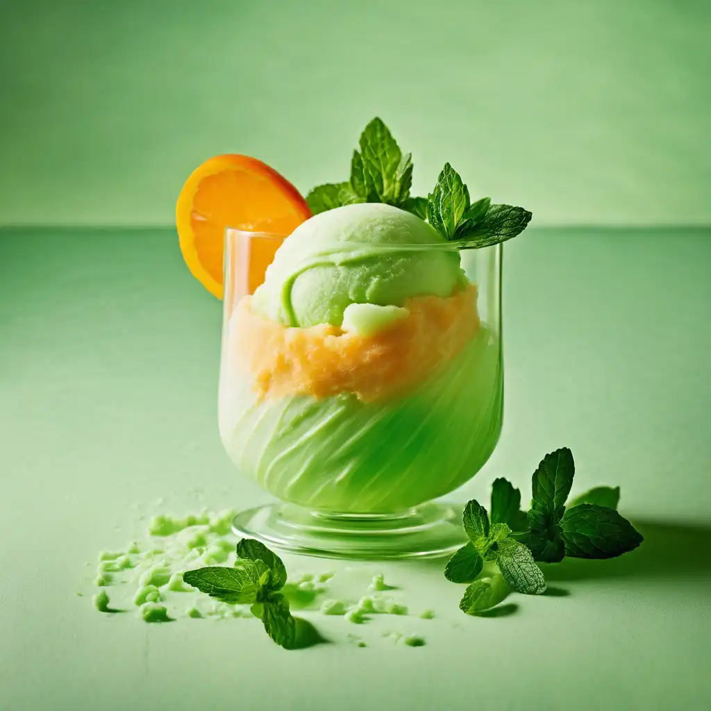 Mint and Orange Liqueur Sorbet