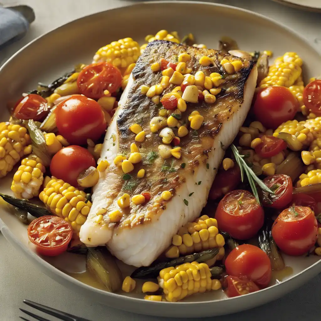 Cod with Corn Kernels