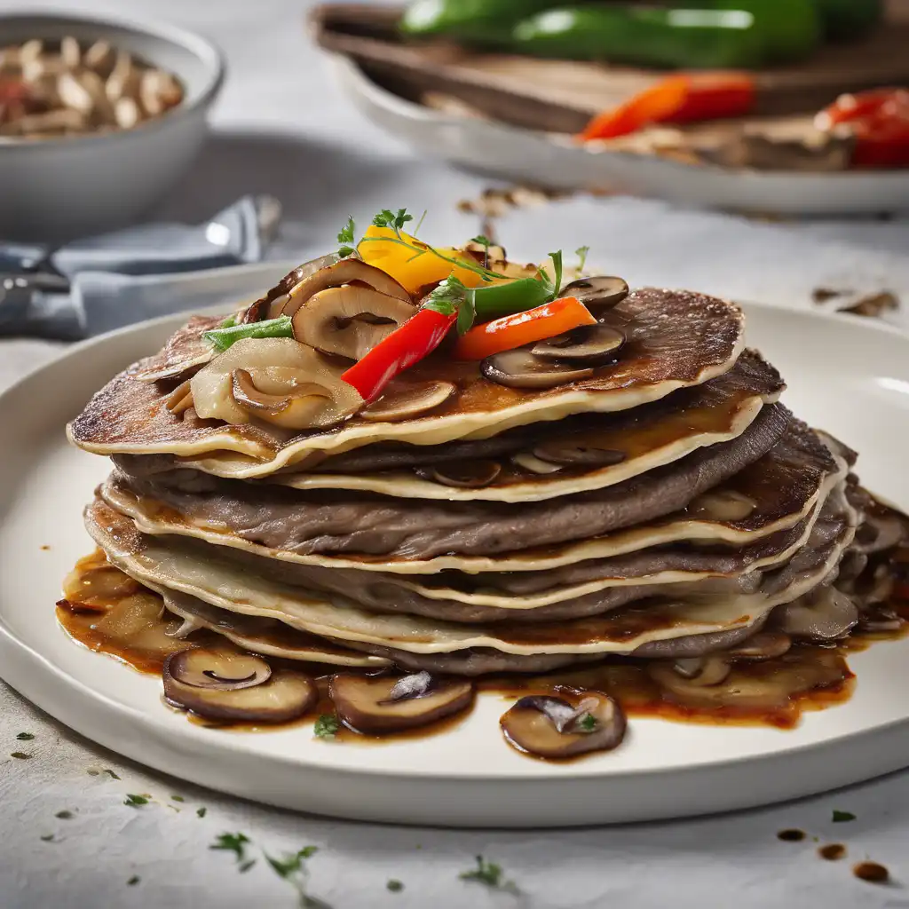 Pan-Sirloin Pancake with Mushroom Filling