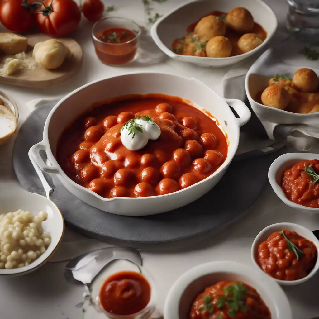 Camaro Quenelle with Tomato Sauce