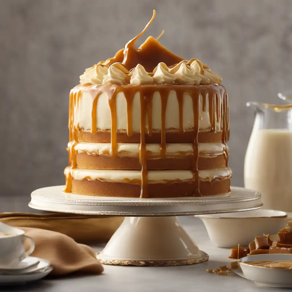 Cream-Filled Cake with Caramel Filling