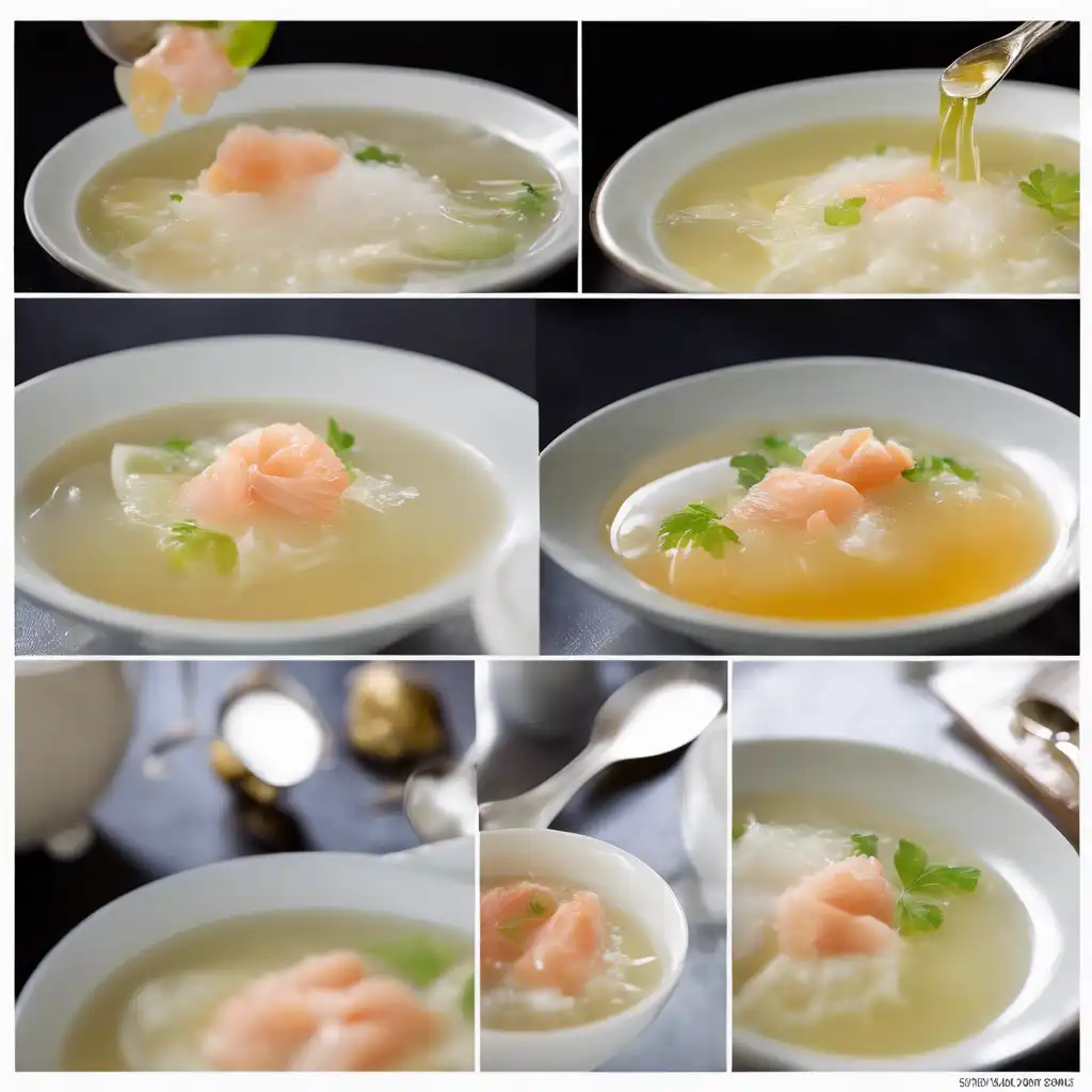 Cold Pear and Salmon Egg Drop Soup