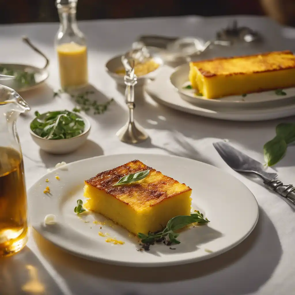 Grilled Polenta Cake with Mozzarella