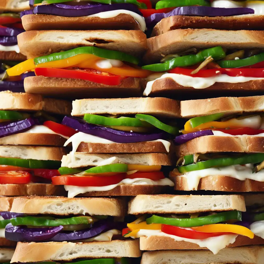 Eggplant and Bell Pepper Sandwiches