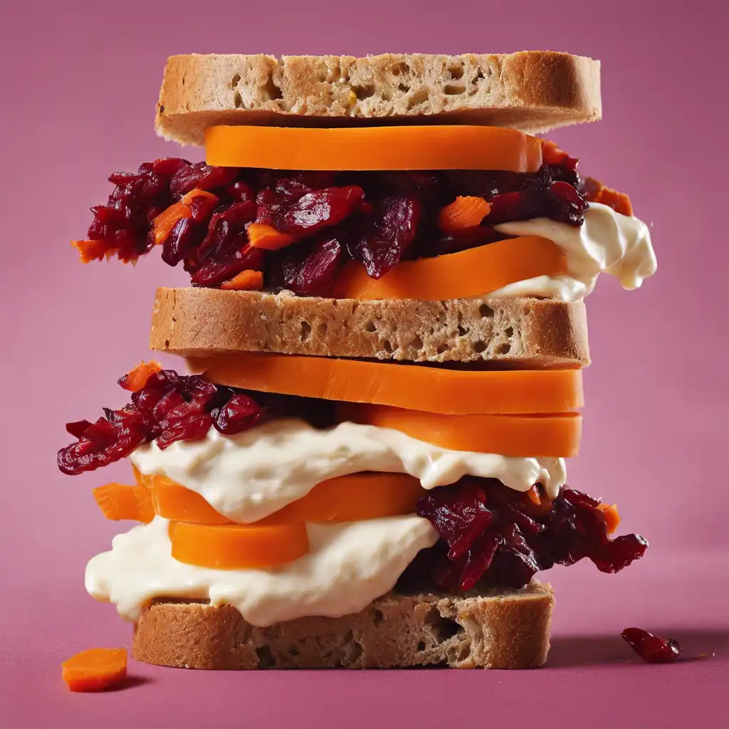 Carrot and Dried Cranberry Sandwich