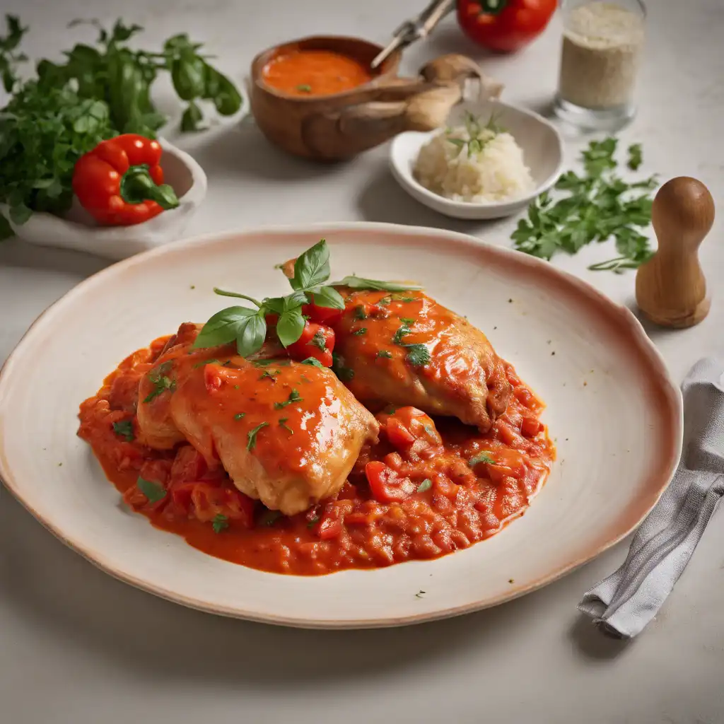 Chicken with Tomato and Bell Pepper Sauce