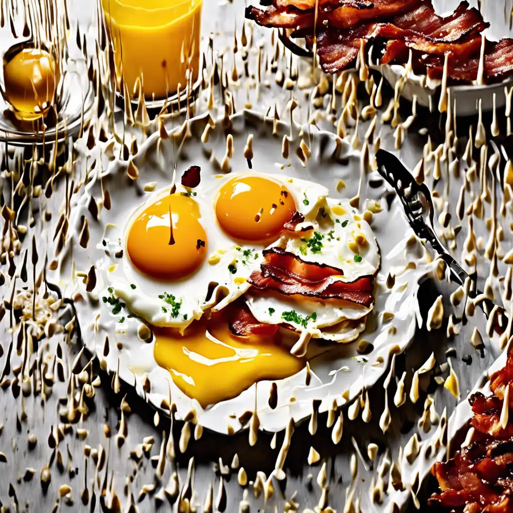 Egg with Bacon Cubes