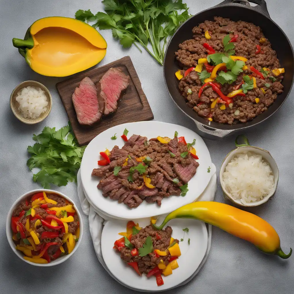 Moody Beef with Mango and Peppers