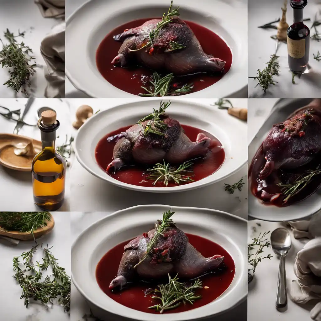 Pigeons Braised in Red Wine with Thyme