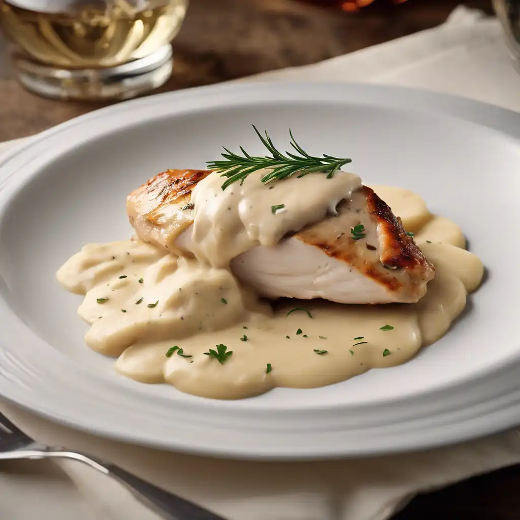 Chicken Breast with Mashed Potatoes and Cognac Cream Sauce