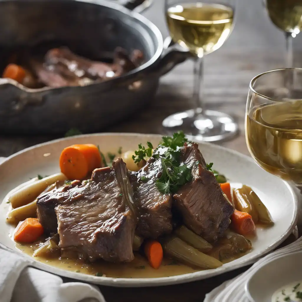 Braised Ribs with Vegetables in White Wine