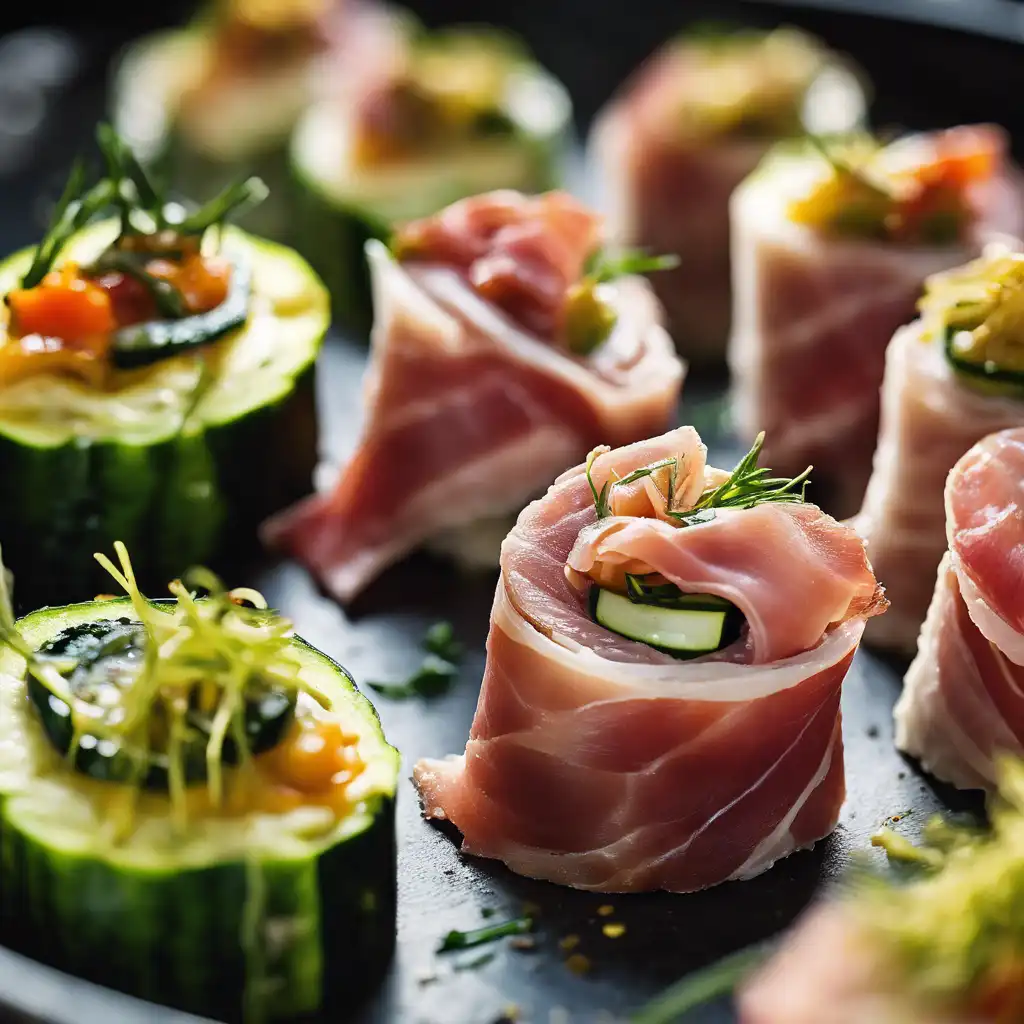 Rolls with Vegetables and Prosciutto Crudo