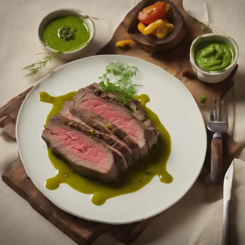 Mignon Roast with Strong Root and Green Pimiento Sauce