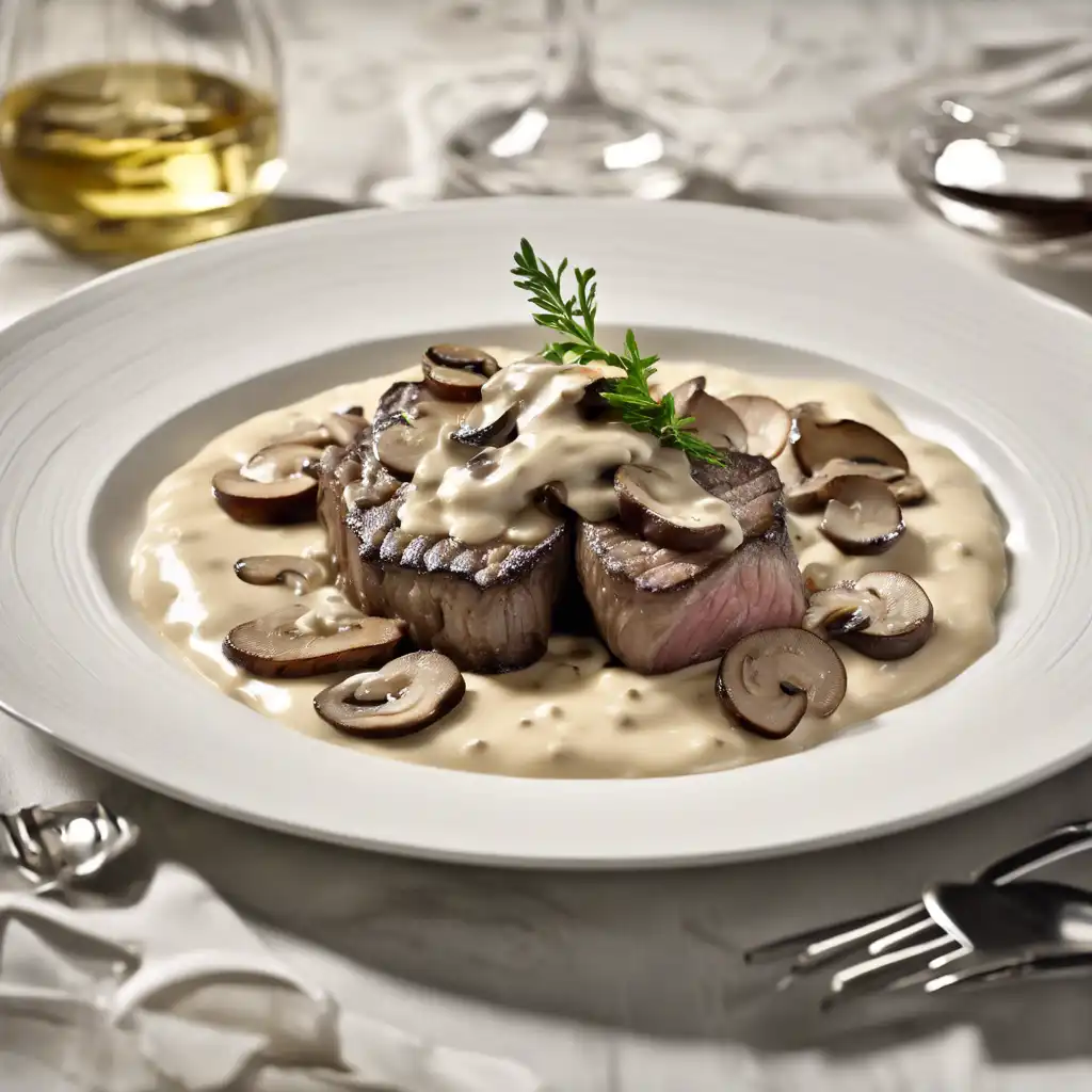 Zurich-style Fillet Mignon Strips with Mushrooms and Cream Sauce