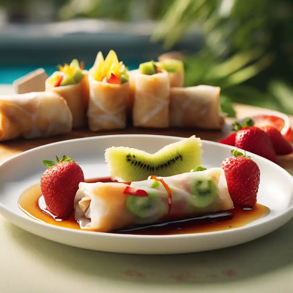 Spring Roll with Cinnamon Syrup