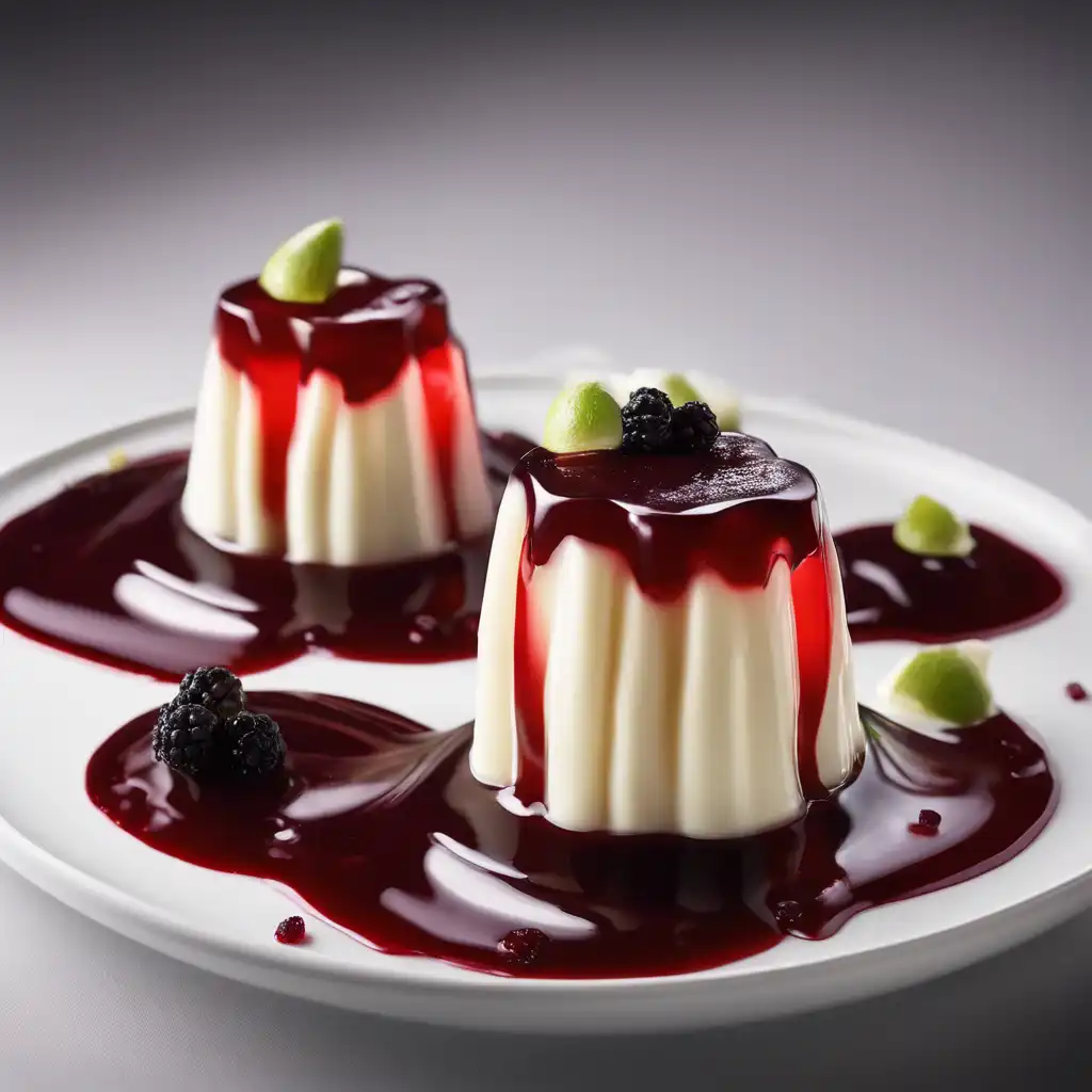 Wine Jelly with Milk and Vanilla Sauce