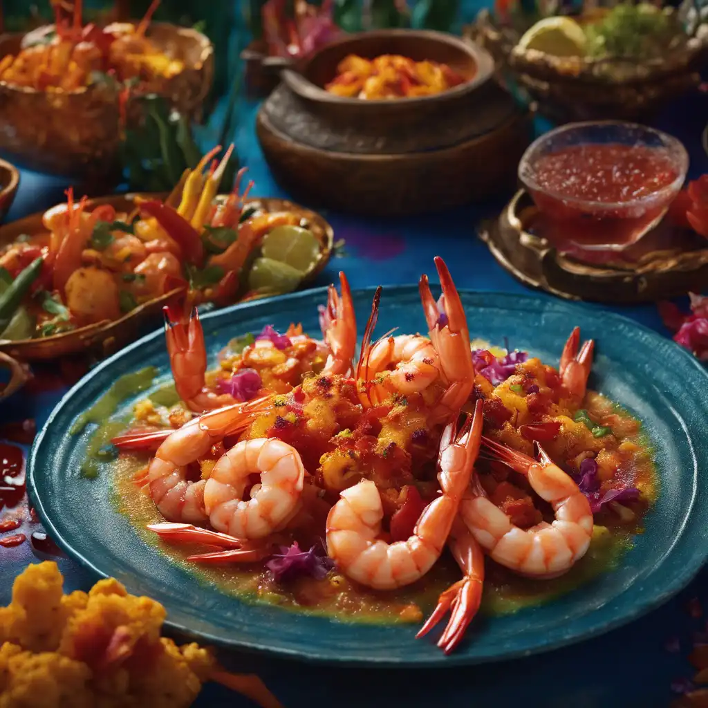 Flambéed Shrimp à la Bahiana