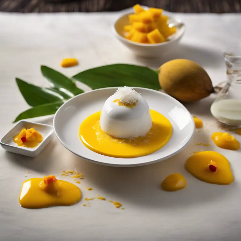 Coconut Mousse with Mango Coulis