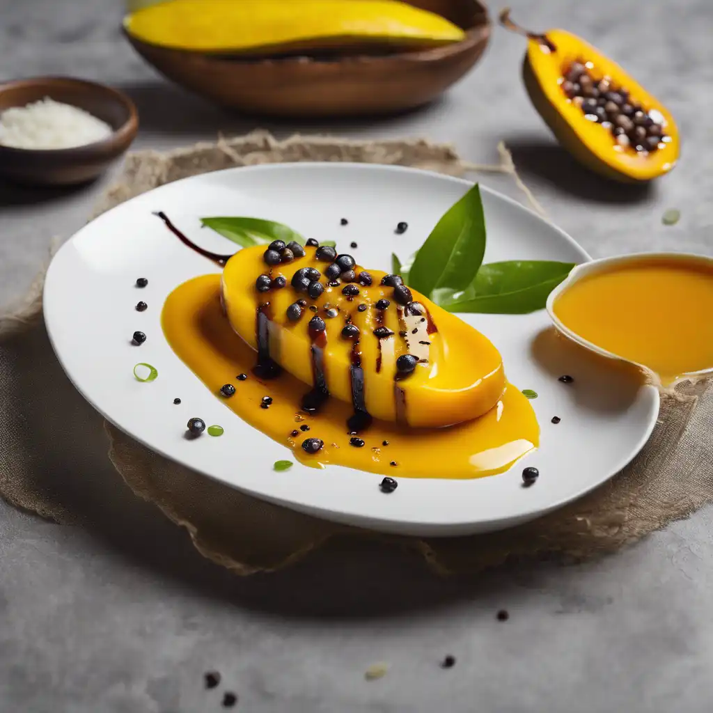 Grilled Mango with White Pepper and Passion Fruit Sauce