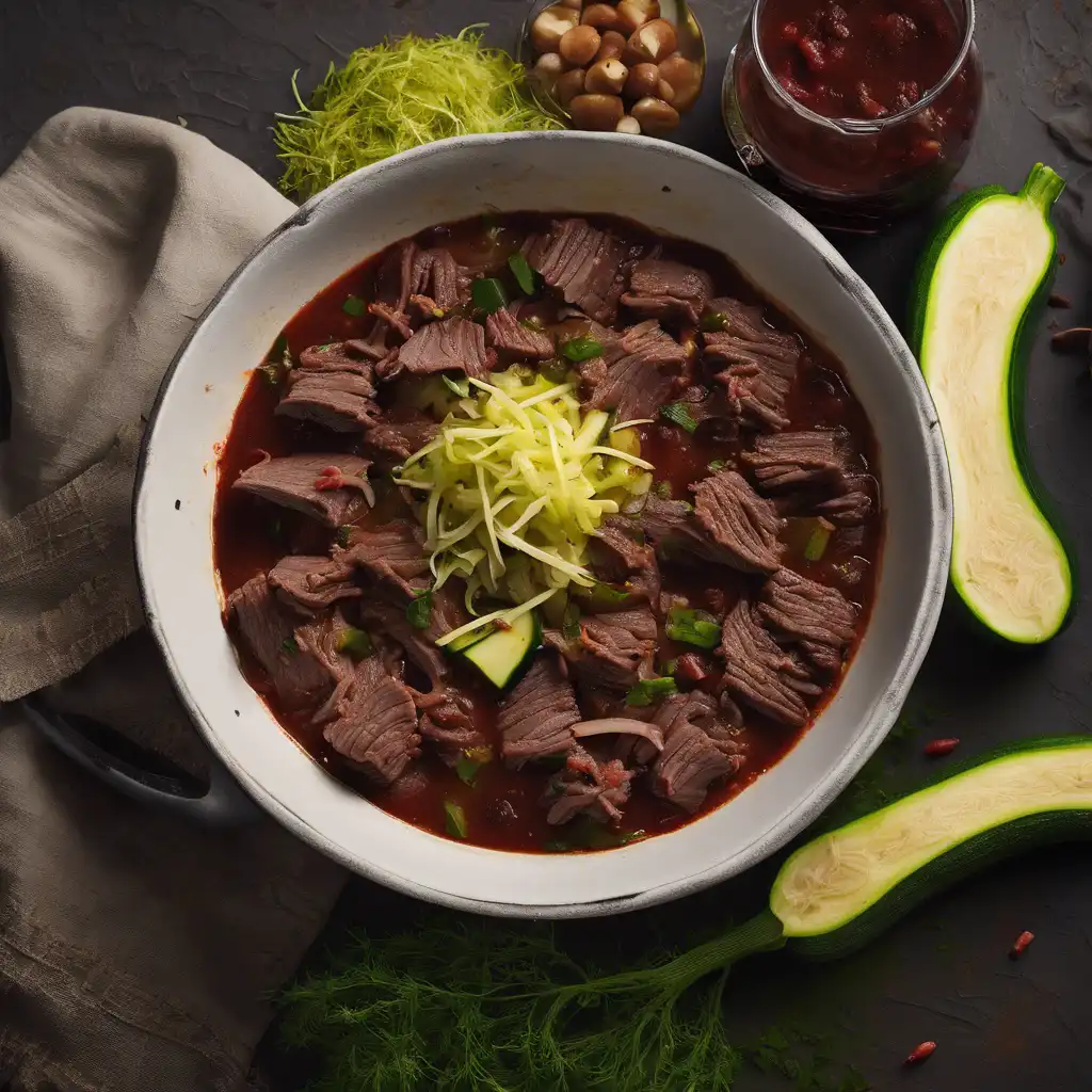 Shredded Beef Stew with Zucchini