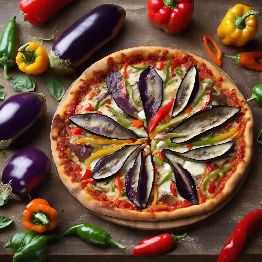 Eggplant and Bell Pepper Pizza