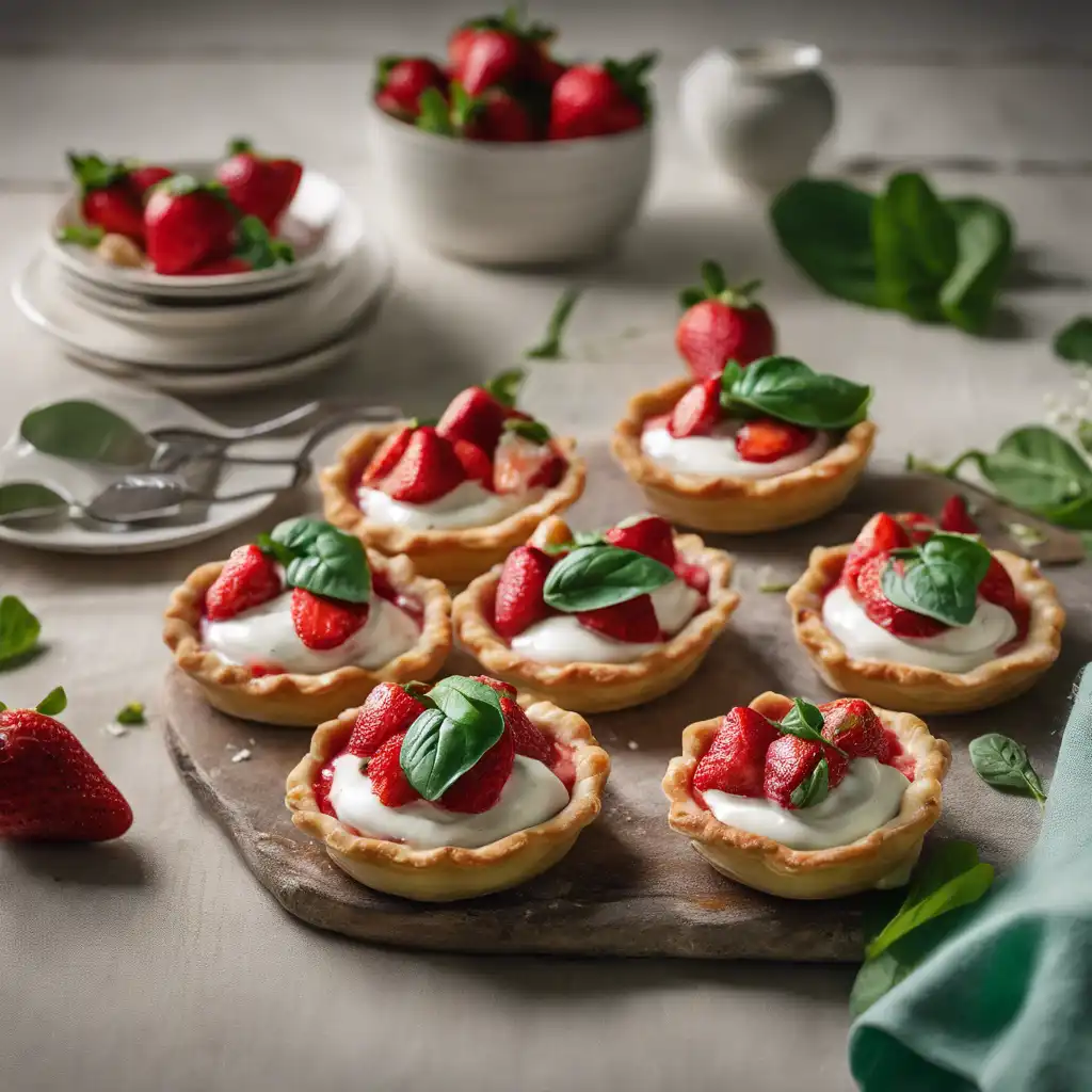 Strawberry Tarts with Yogurt and Spinach