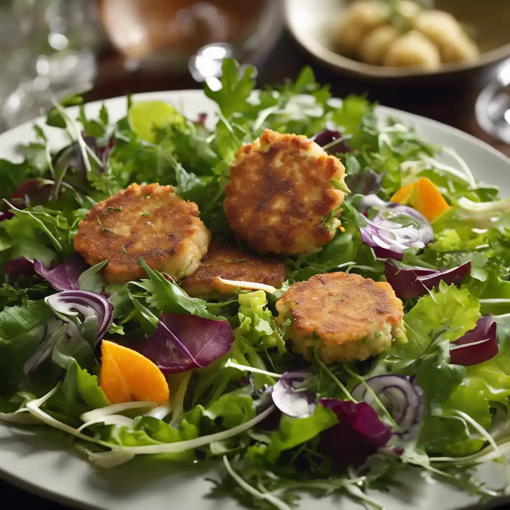 Leaf Salad with Fish Cakes