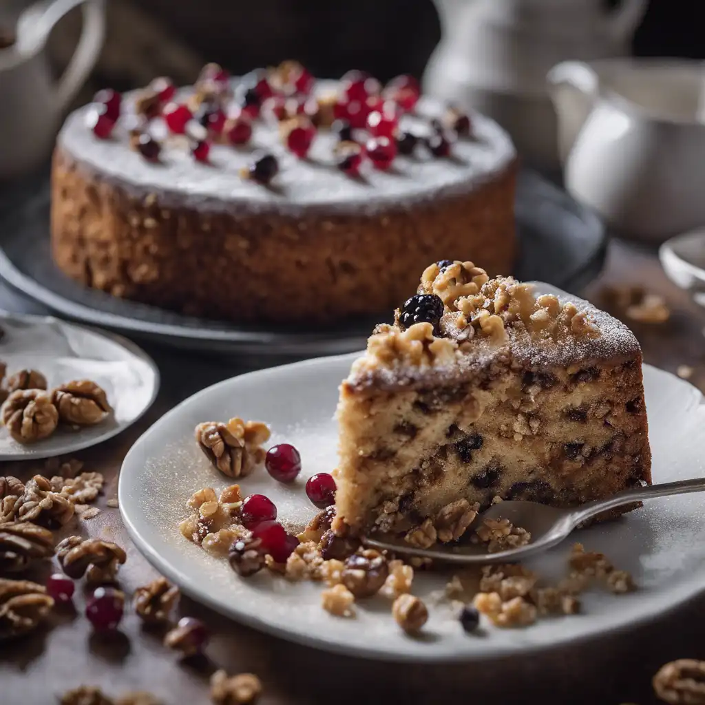 Walnut Cake with Currants