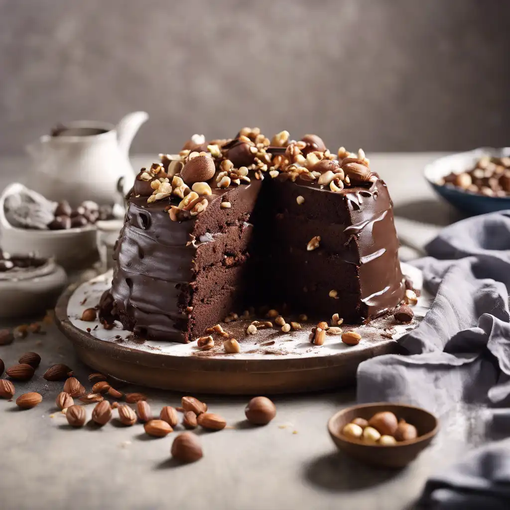 Cold Chocolate Cake with Nuts