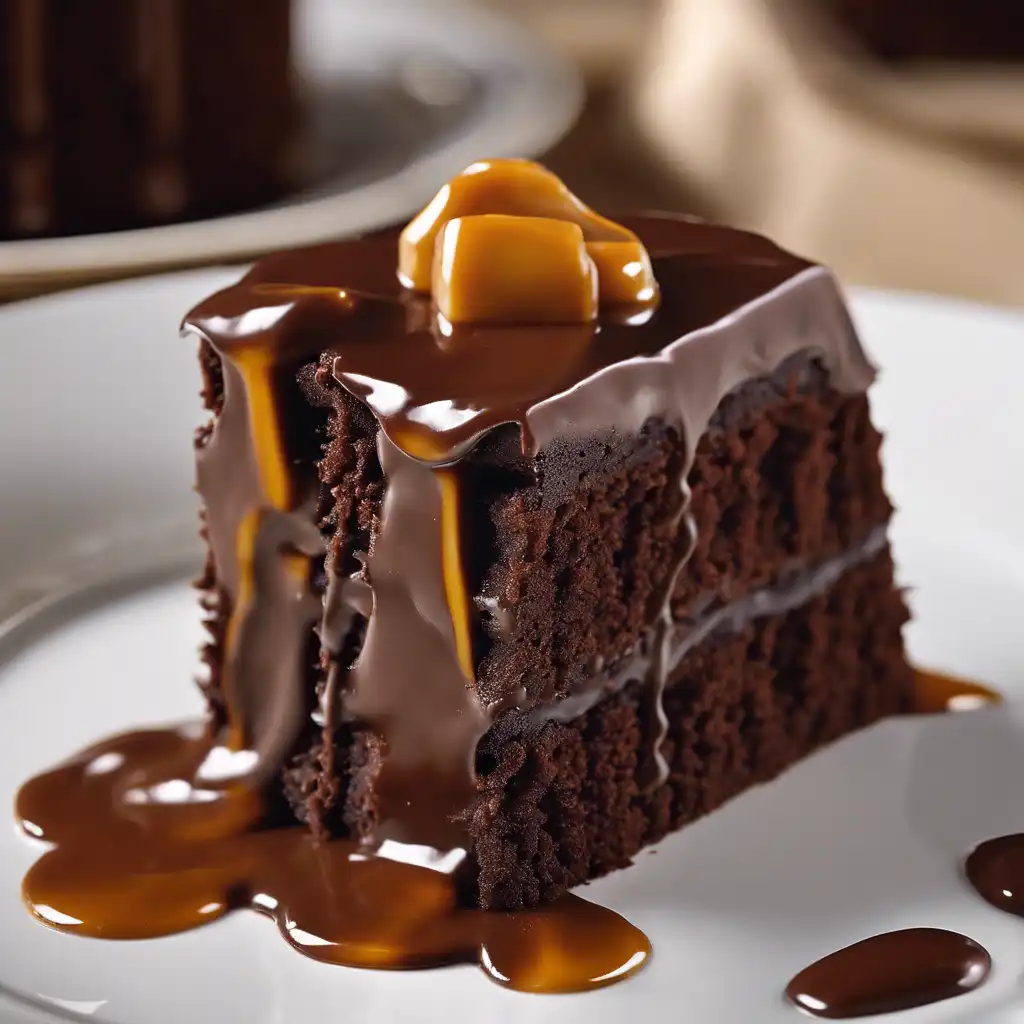 Cold Chocolate Cake with Caramel