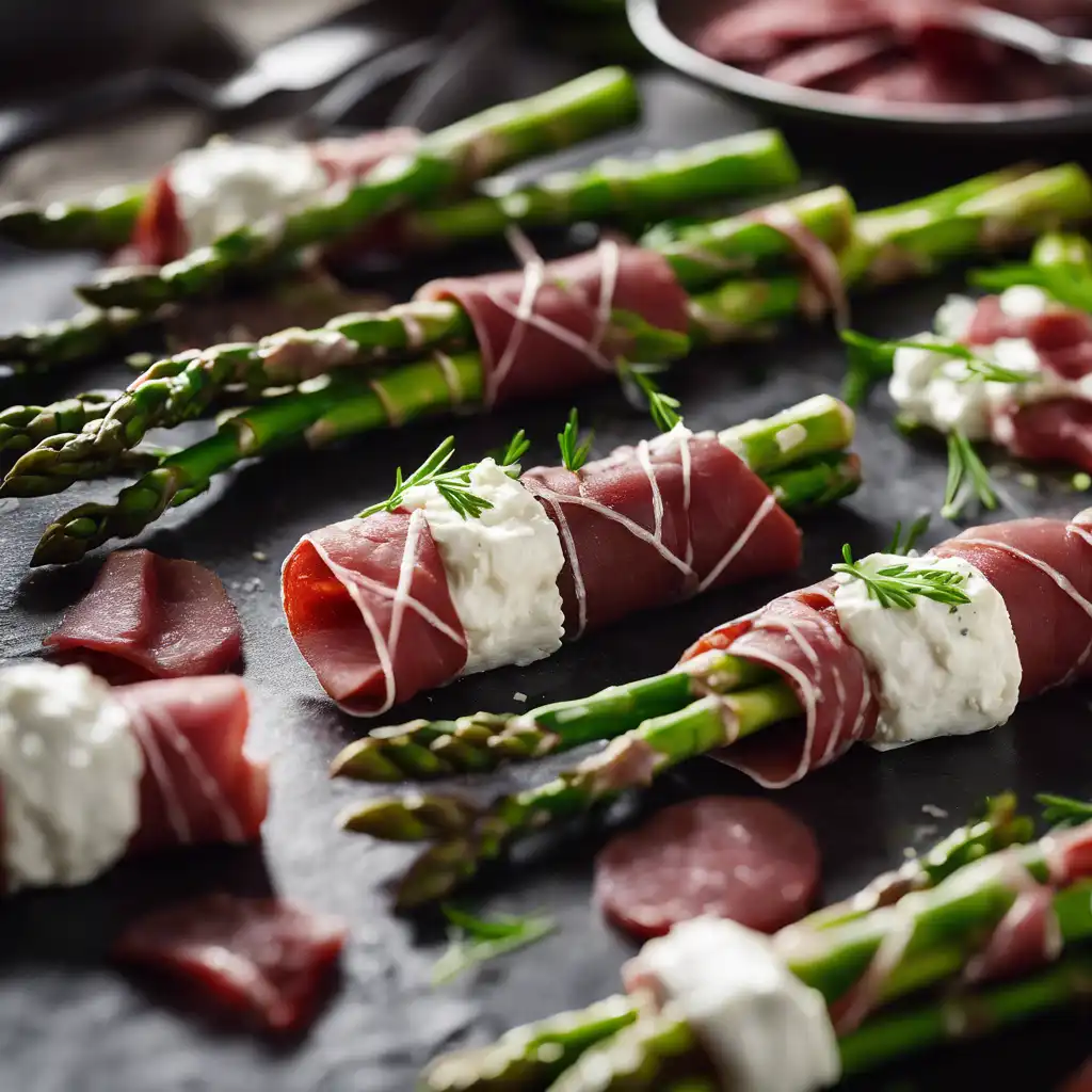 Bresaola Rolls with Chèvre and Asparagus