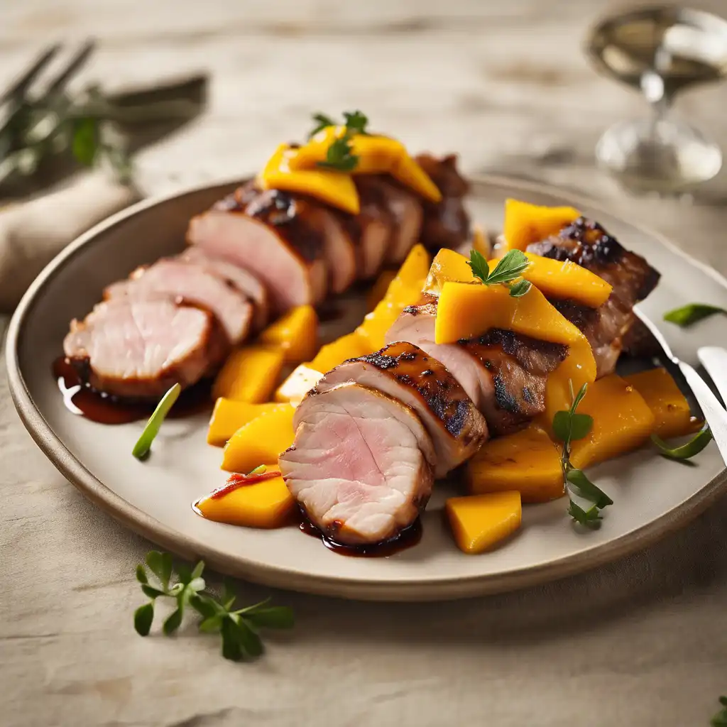 Pork Tenderloin with Caramelized Mango