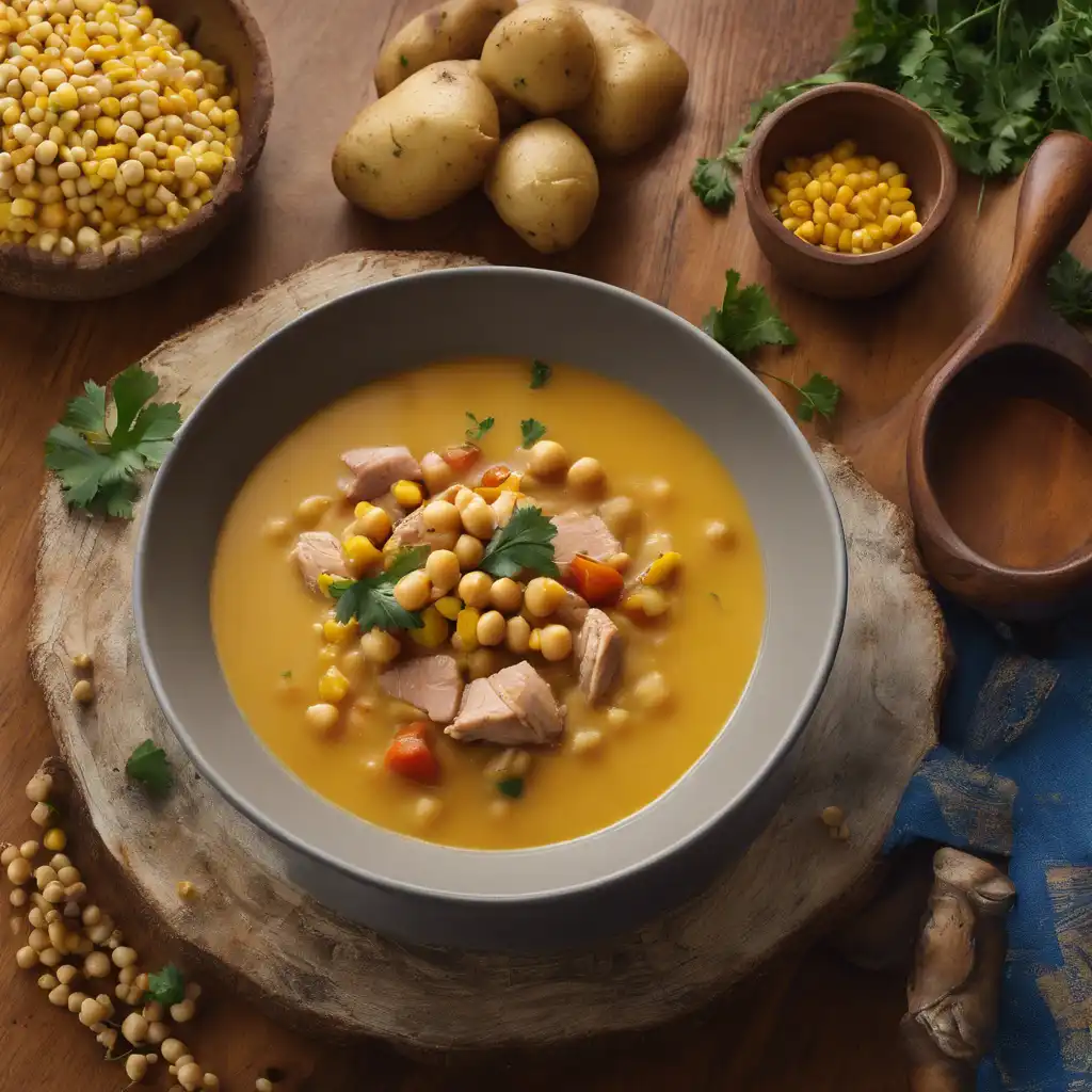 Chickpea Stew with Chicken and Corn (Brazilian Potato Soup)