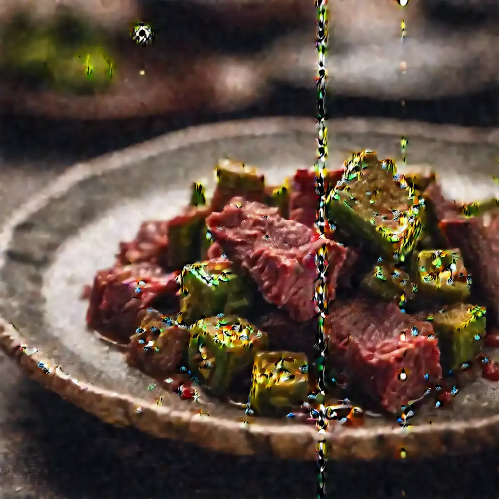 Dried Beef with Okra