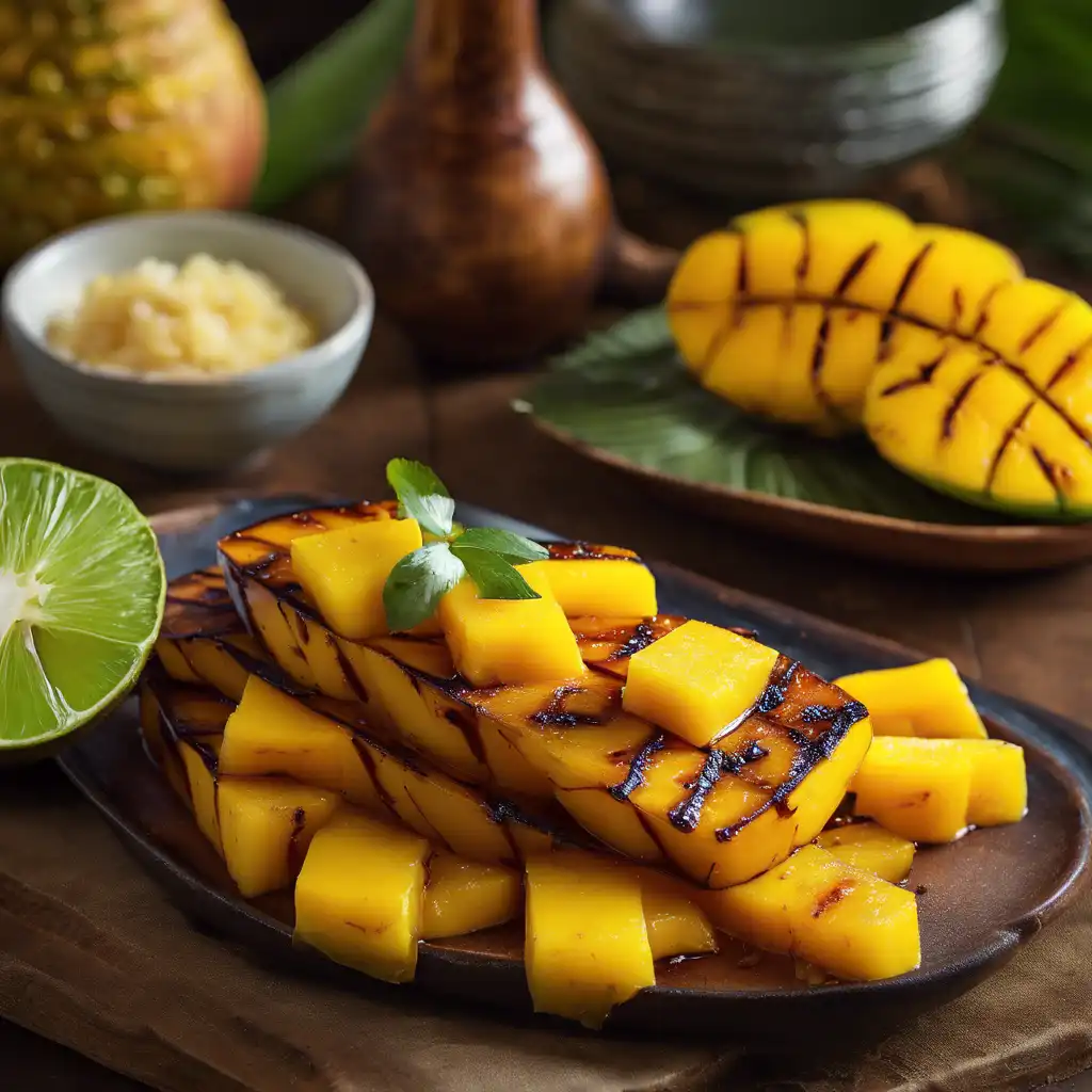 Grilled Mango with Caramelized Pineapple Slices