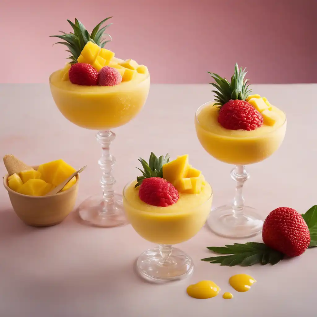 Pineapple and Strawberry Sorbet with Mango