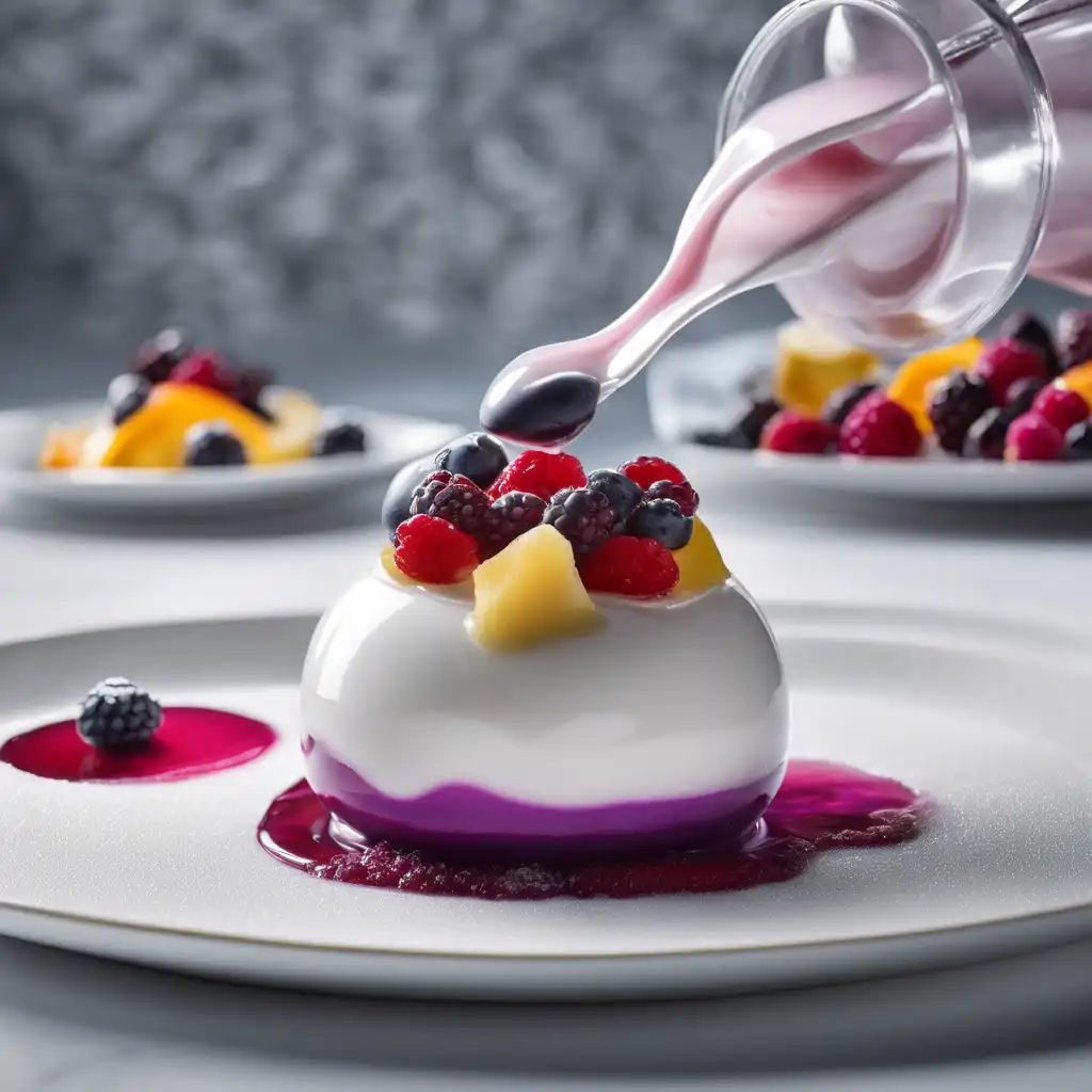 Yogurt Mousse with Fruit Syrup