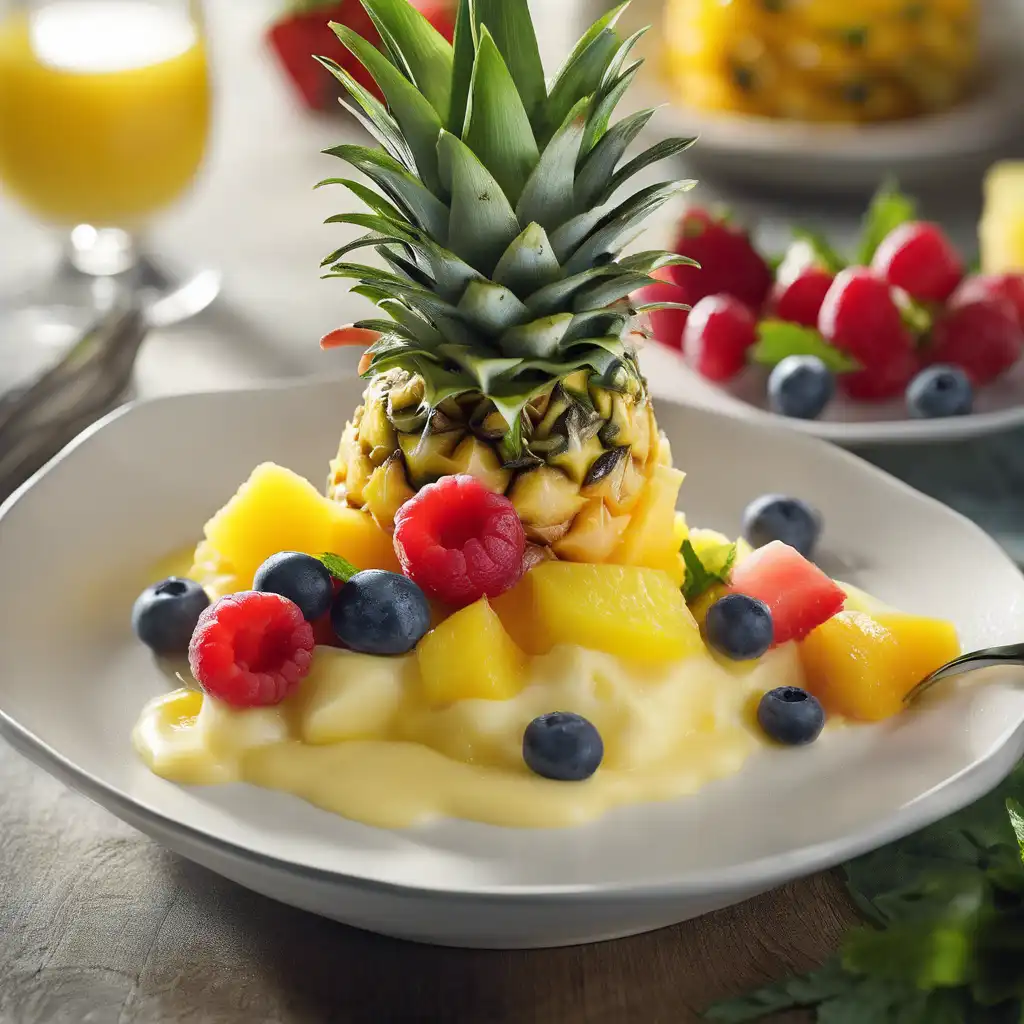 Pineapple Cream with Fresh Fruit Salad