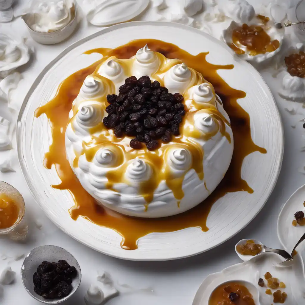 Meringue Pudding with Raisins