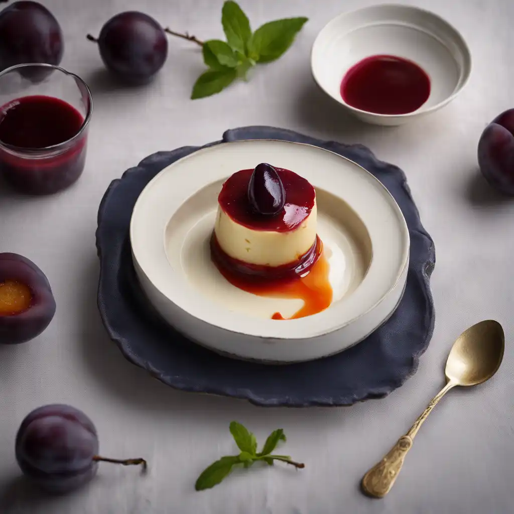 Ricotta Pudding with Plum Sauce