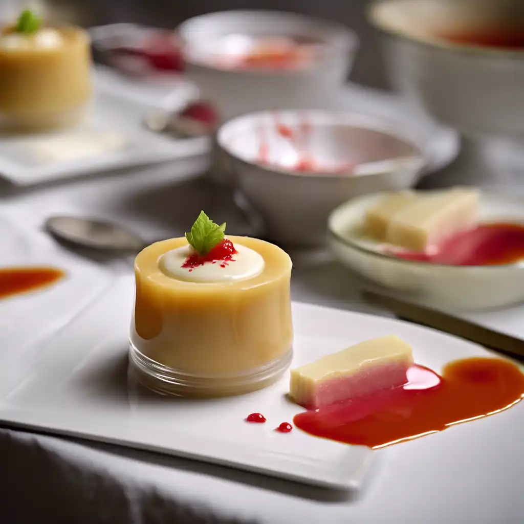 White Custard with Guava Sauce