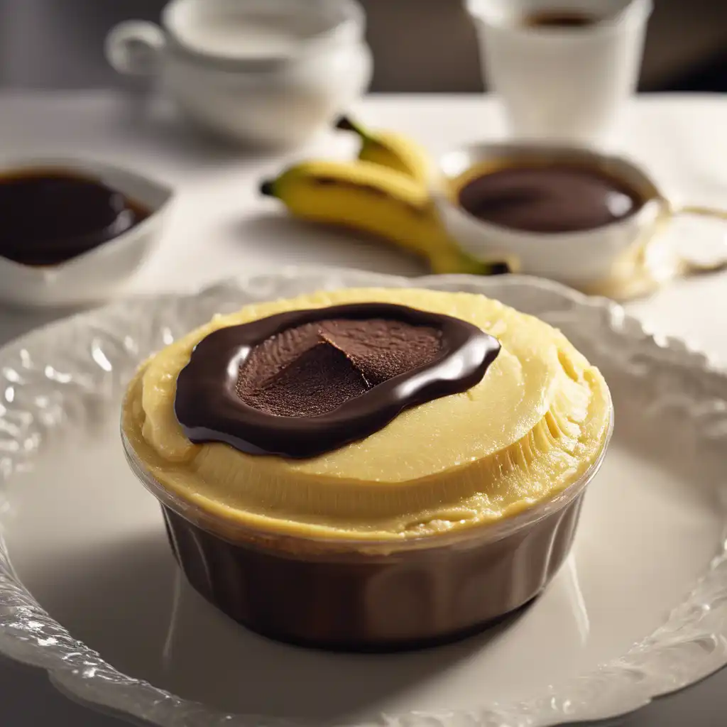 Banana Soufflé with Chocolate Sauce