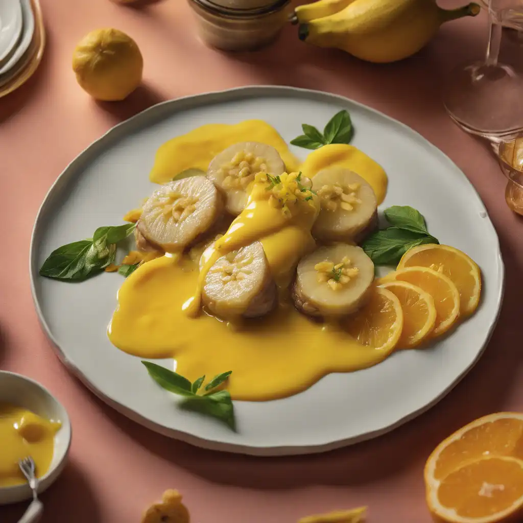 Cherne Fille with Banana, Lemon-Orange Sauce